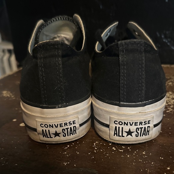 Converse All Star Black and White Platform Sneakers - Picture 3 of 10